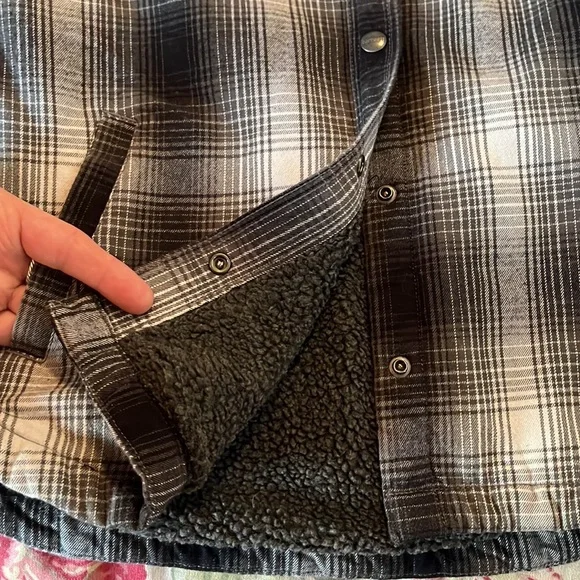 CARHARTT Size Medium 8/10 Plaid SnapFront Flannel Nubby Fleece Line Cotton CHORE - Picture 13 of 16